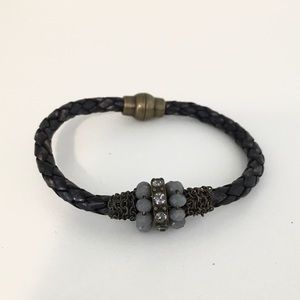 Woven leather bracelet